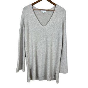 White Label The Company Tunic Sweater 8 Wool Cashmere Ribbed Bell Sleeve‎ V-Neck